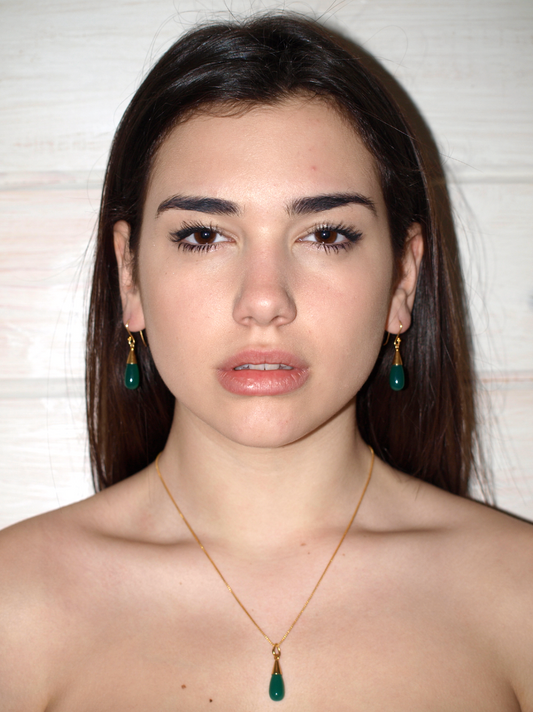 18K Gold Lapis Lazuli Third Eye Chakra Drop Pendant Necklace | December Birthstone