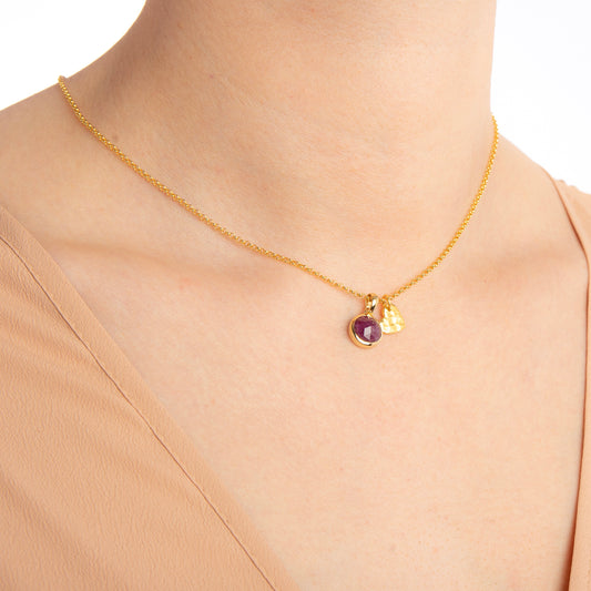 18K Gold Heart Amulet Pendant Necklace