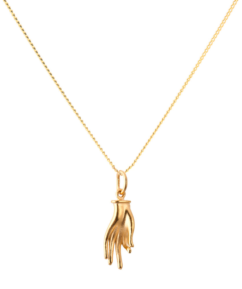 18K Gold Mudra Amulet Pendant Necklace
