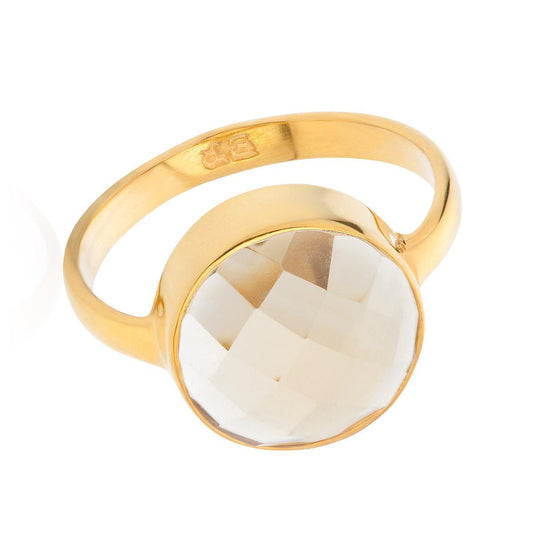 18K Gold Citrine Solar Plexus Chakra Ring