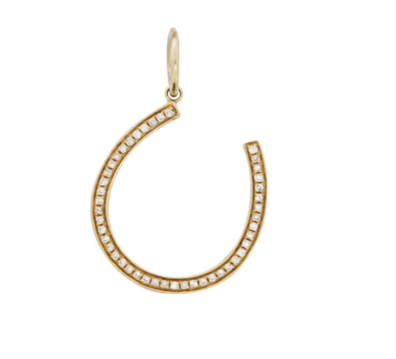 14ct Gold Lucky Horseshoe Diamond Pendant Charm