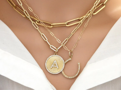 14ct Gold Lucky Horseshoe Diamond Pendant Charm