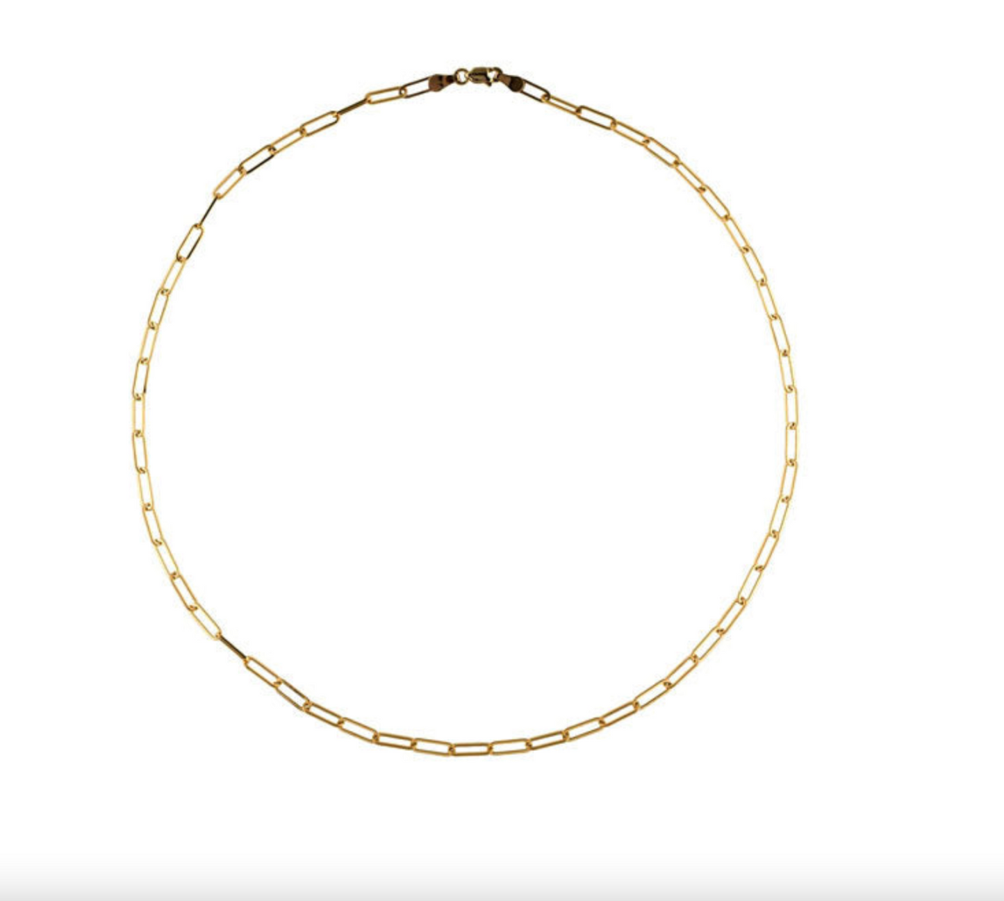 14Ct Gold PaperclipChain Necklace Lightweight