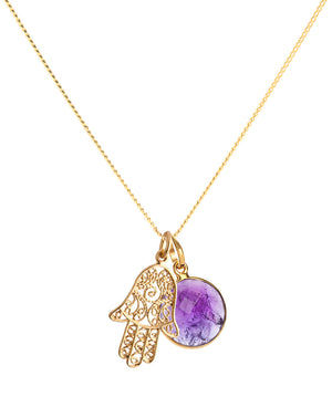 18K Gold Hamsa Amulet Necklace
