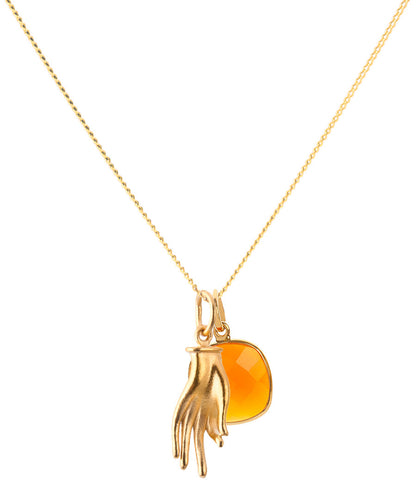 18K Gold Mudra Amulet Pendant Necklace