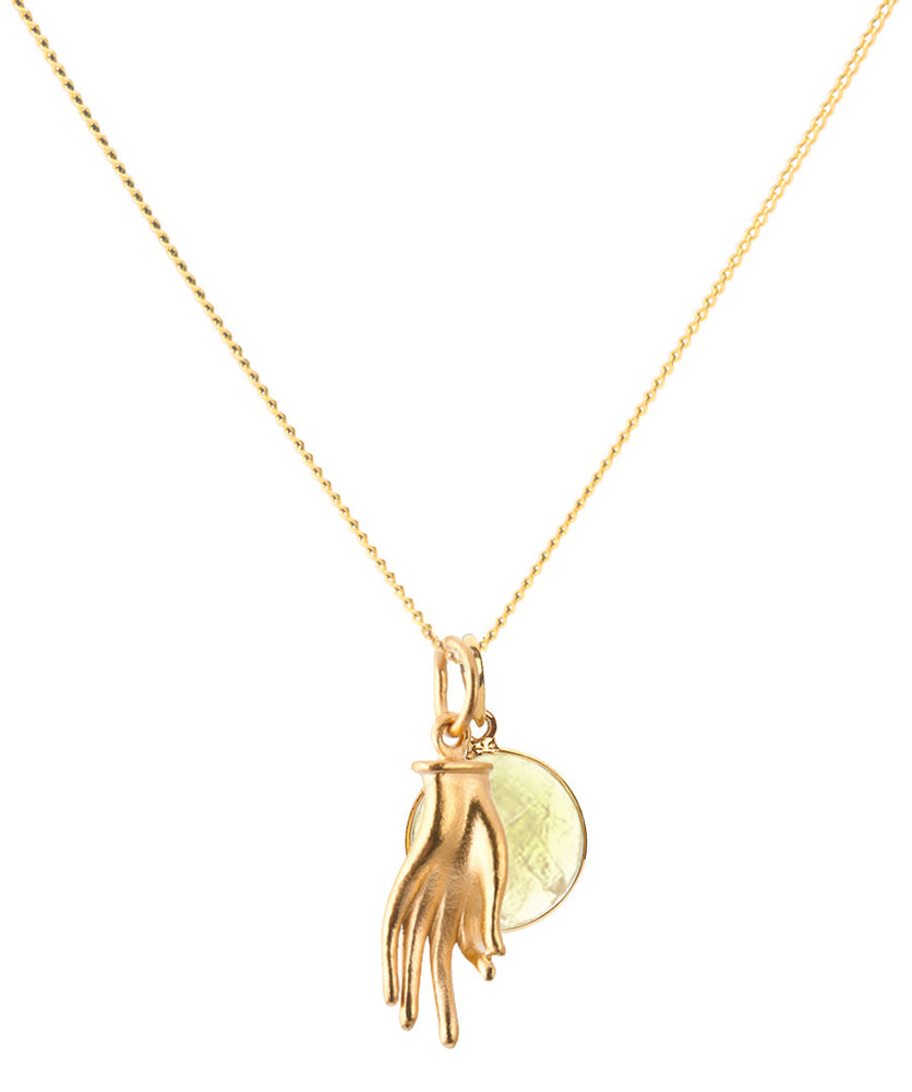18K Gold Mudra Amulet Pendant Necklace