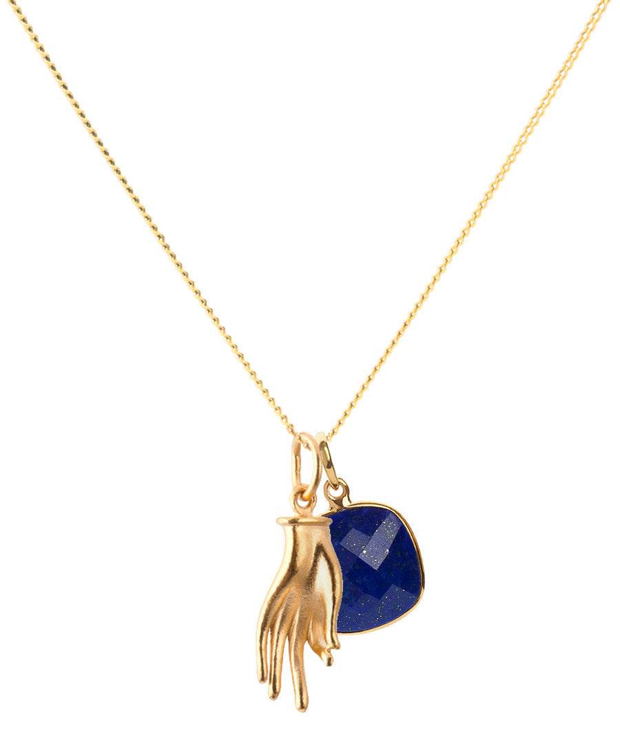 18K Gold Mudra Amulet Pendant Necklace