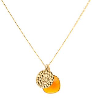 18K Gold OM Amulet Pendant Necklace