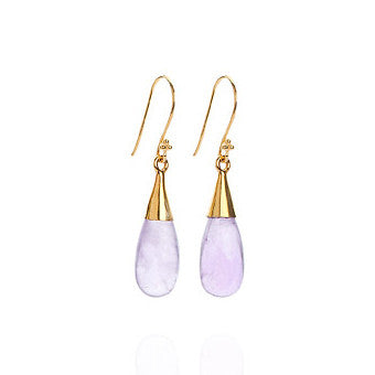 18K Gold Amethyst Crown Chakra Earrings