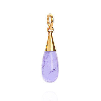 18K Gold Amethyst Crown Chakra Droplet Pendant Necklace