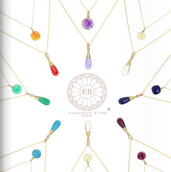 18K Gold 7 Chakra Gemstone Droplet Pendant Necklace Gift Set