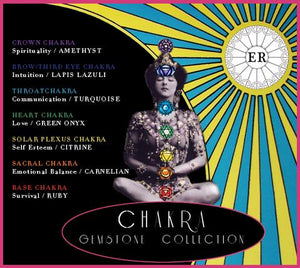 18K Gold 7 Chakra Gemstone Pendant Necklace Gift Set