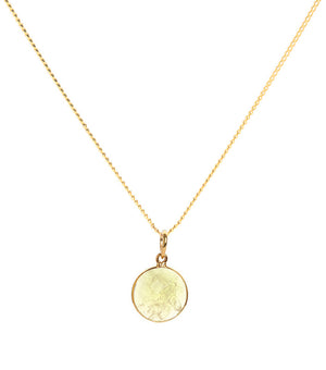 18K Gold Citrine Solar Plexus Chakra Pendant Necklace