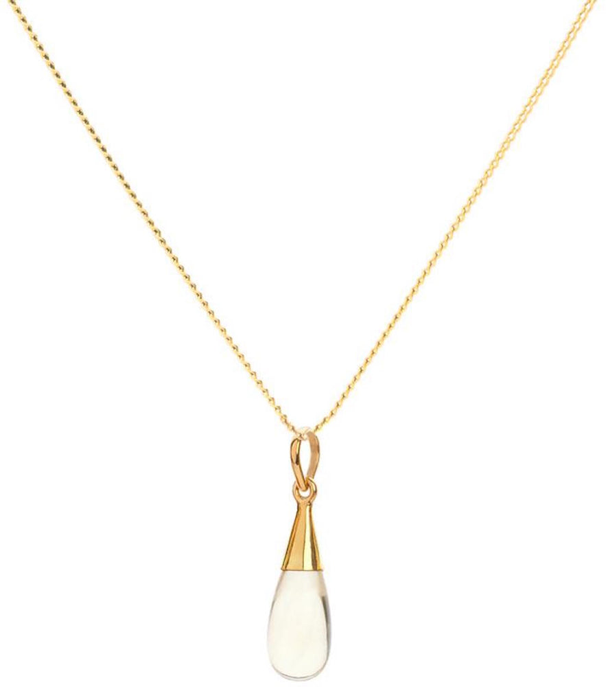 18K Gold Citrine Solar Plexus Chakra Droplet Necklace & Earrings Gift Set