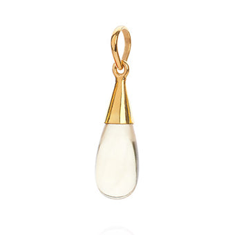18K Gold Citrine Solar Plexus Chakra Droplet Necklace & Earrings Gift Set