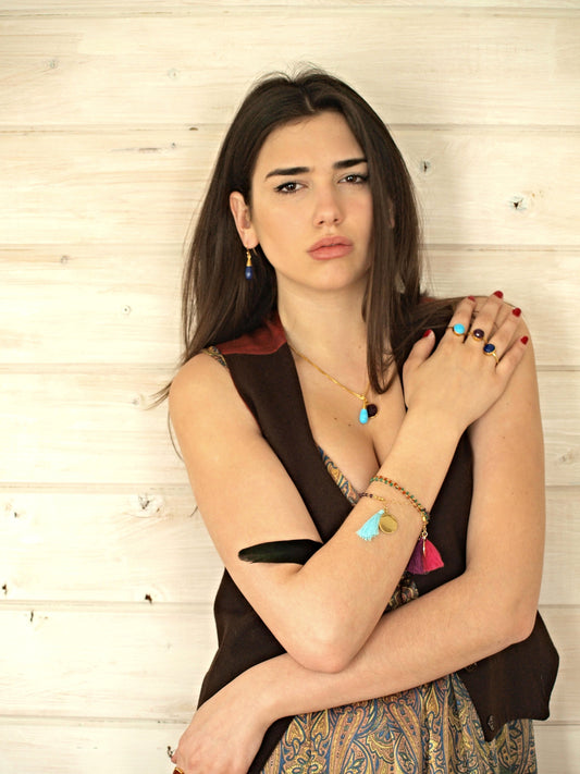 18K Gold Turquoise Throat Chakra Ring