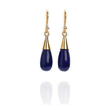 18K Lapis Lazuli Gold Third Eye Chakra Earrings