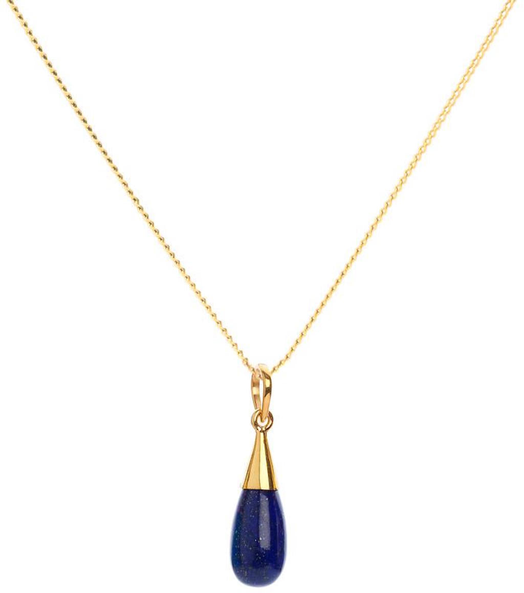 18K Gold Lapis Lazuli Third Eye Chakra Droplet Necklace & Earrings Gift Set