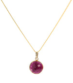 18K Gold Ruby Root Chakra Pendant Necklace