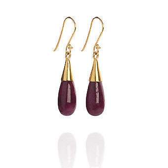 18K Gold Ruby Root Chakra Earrings