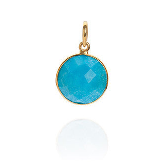18K Gold Turquoise Throat Chakra Pendant Necklace